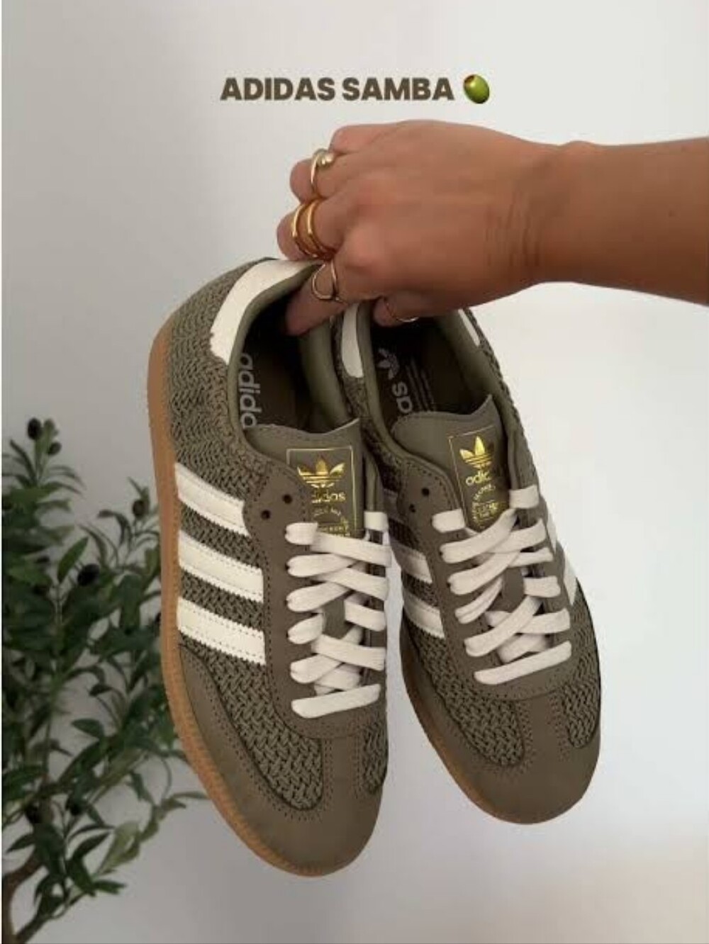 Women's Adidas Samba Orbit Green Knit Sneakers